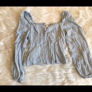 H&M blue floral top size small